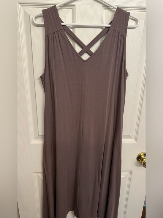 AnyBody Dresses & Skirts - AnyBody QVC Taupe Criss Cross Back Maxi Dress Size Large Petite
